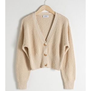 & Other Stories - Cropped Textured Cotton Cardigan